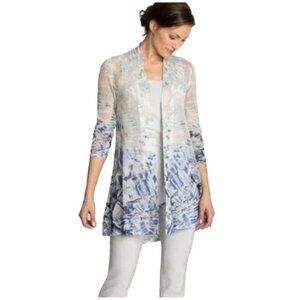 NIC+ZOE Blue and White Cardigan